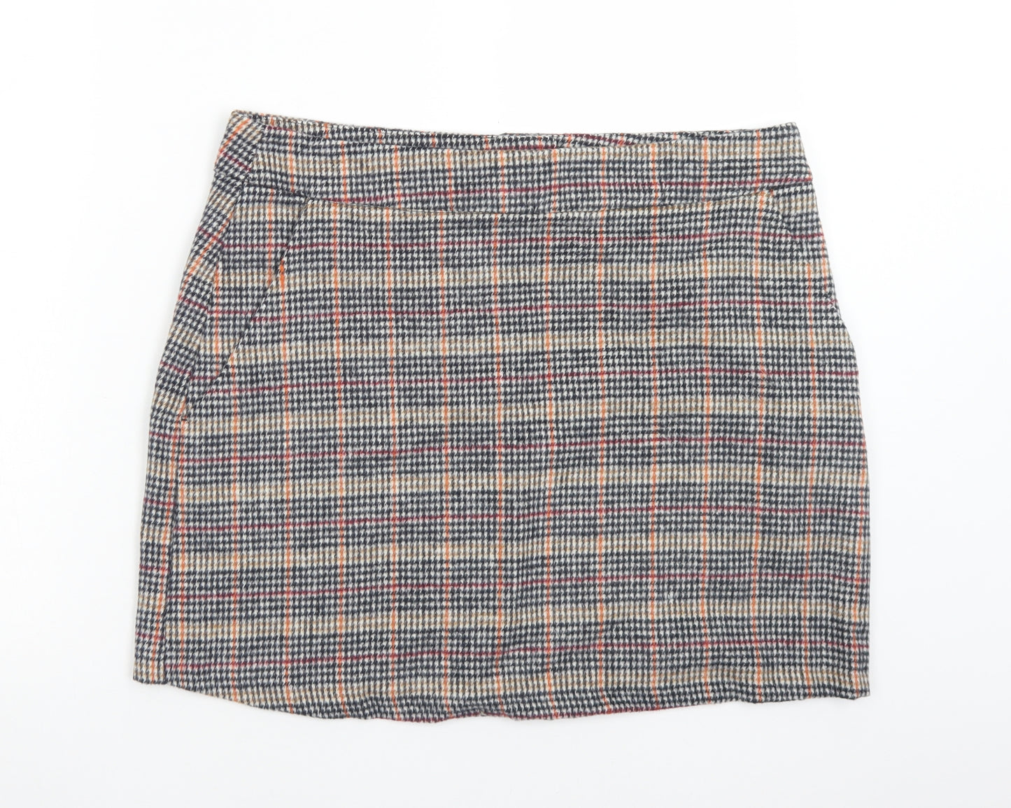 Peacocks Womens Multicoloured Houndstooth Polyester Straight & Pencil Skirt Size 16