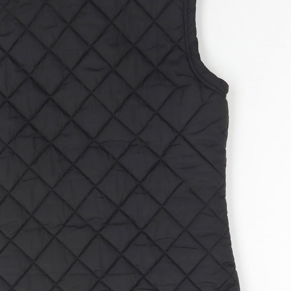 DENIM CO Womens Black Argyle/Diamond  Gilet Coat Size 12