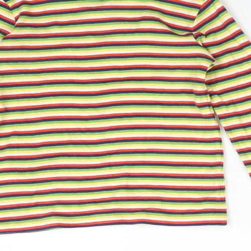 NEXT Girls Multicoloured Striped Cotton Basic T-Shirt Size 5 Years Crew Neck