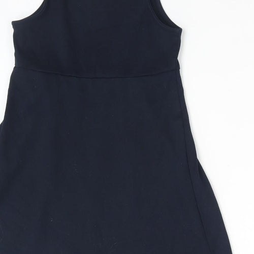 TU Girls Blue  Polyester Pinafore/Dungaree Dress  Size 6 Years  Round Neck  - SCHOOL