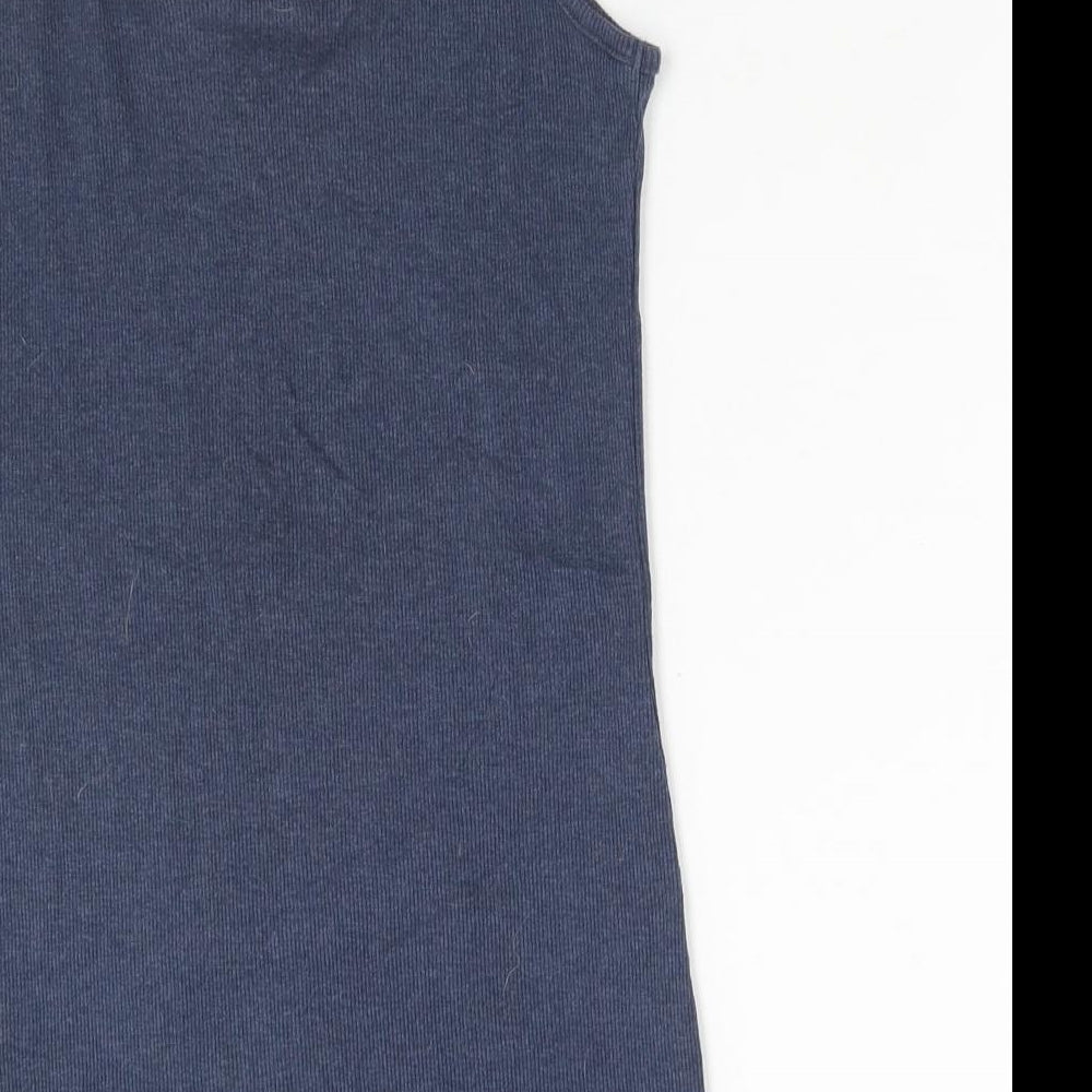F&F Womens Blue  Cotton Basic Tank Size 14 Scoop Neck