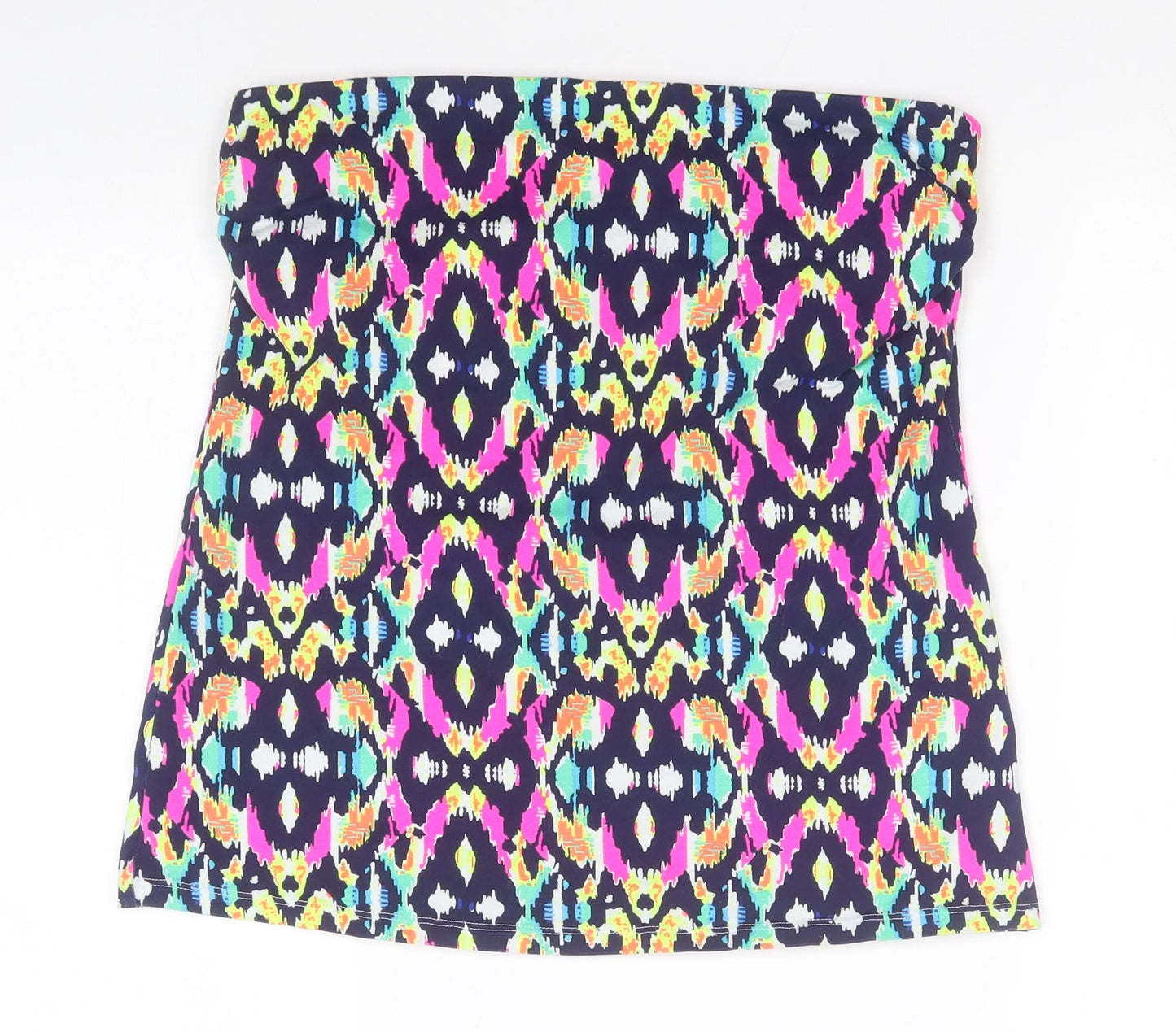 Papaya Womens Multicoloured Geometric Cotton A-Line Skirt Size 16