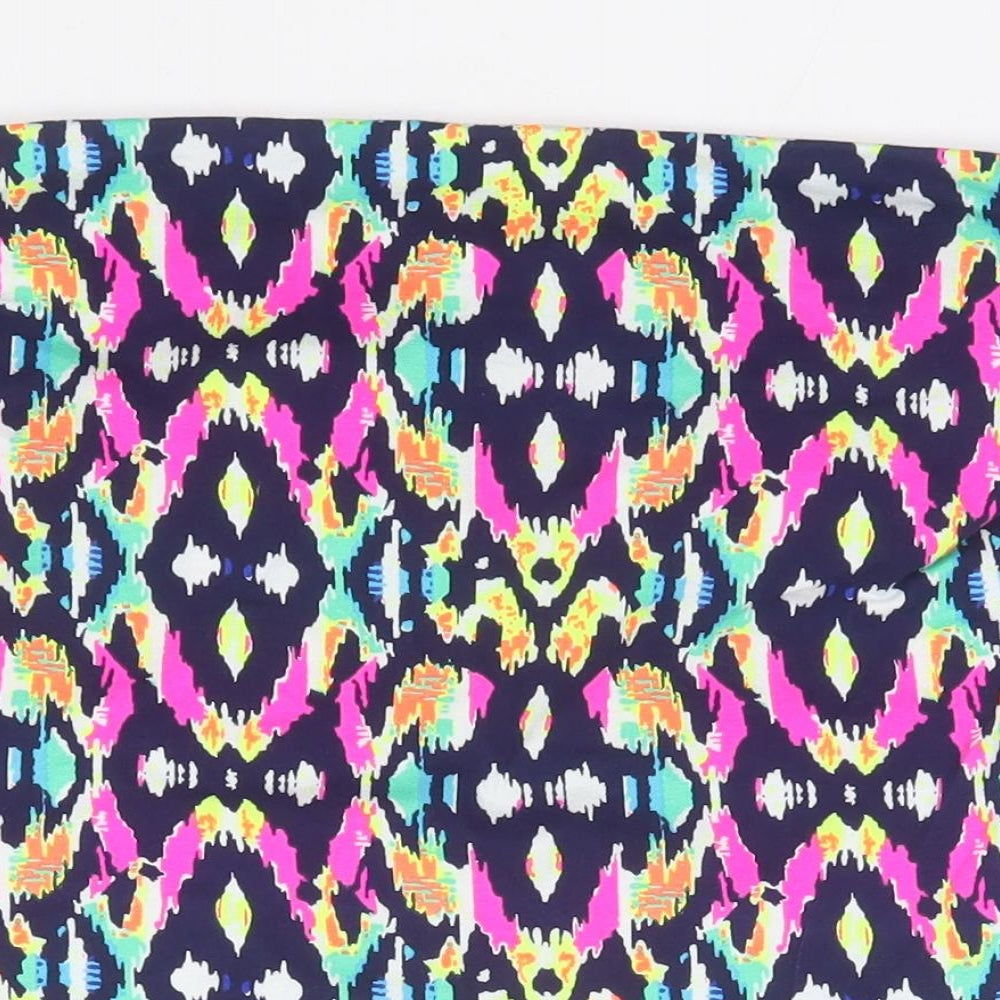 Papaya Womens Multicoloured Geometric Cotton A-Line Skirt Size 16