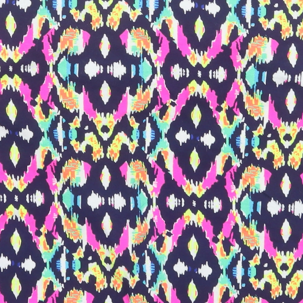 Papaya Womens Multicoloured Geometric Cotton A-Line Skirt Size 16