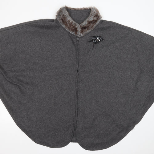 Preworn Womens Grey   Overcoat Poncho