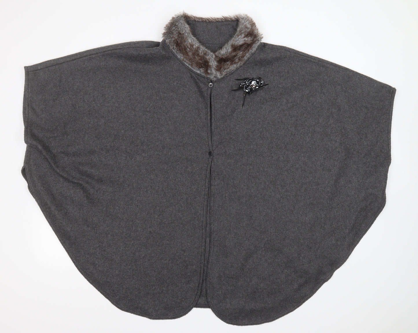 Preworn Womens Grey   Overcoat Poncho