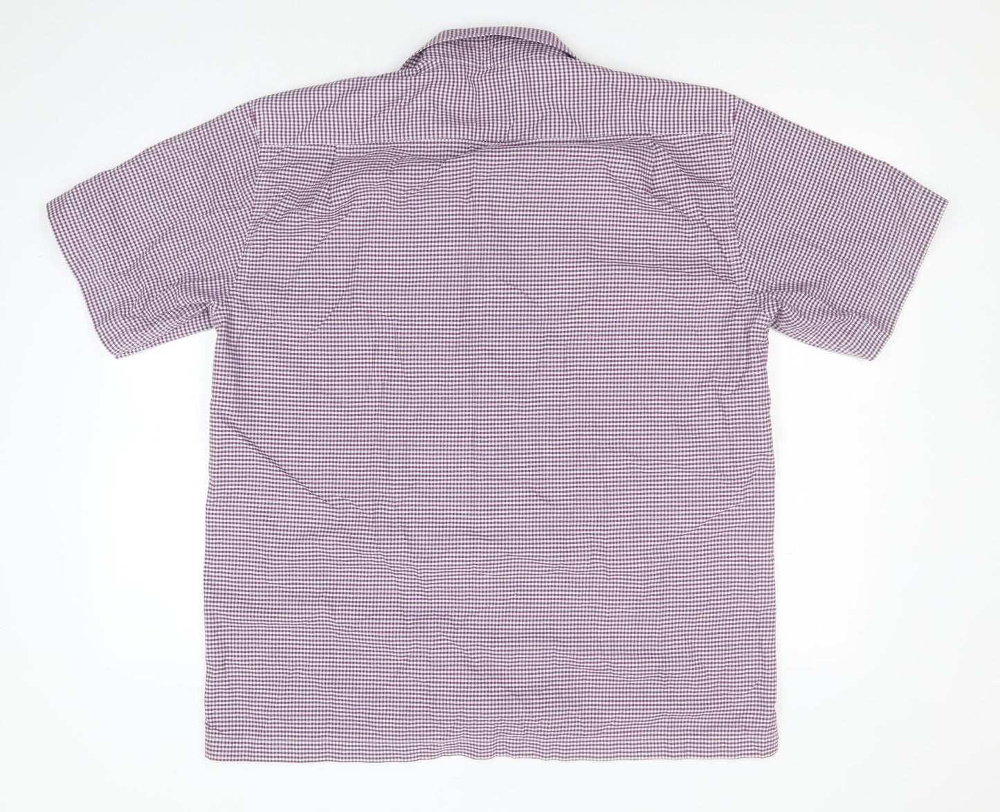Alain Delon Mens Blue Check Cotton  Button-Up Size XL Collared