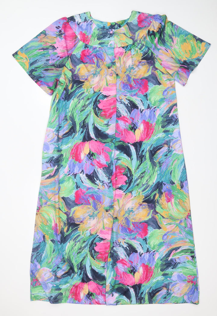Preworn Womens Multicoloured Geometric T-Shirt Dress Round Neck