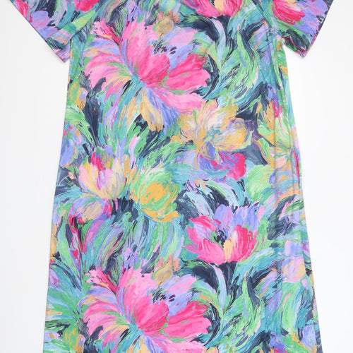 Preworn Womens Multicoloured Geometric  T-Shirt Dress    Round Neck