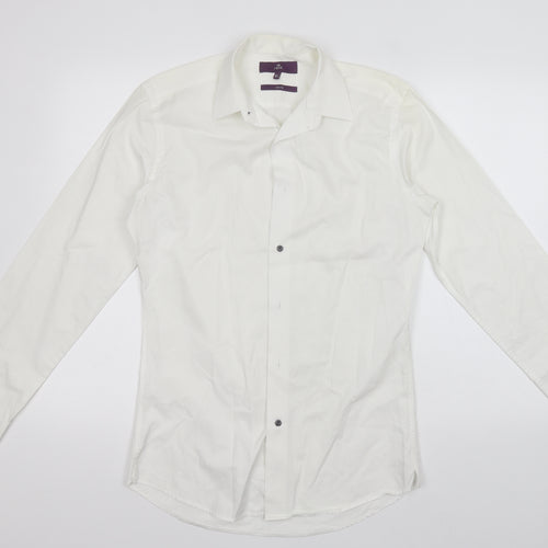 NEXT Mens White  Cotton  Button-Up Size 14.5 Collared
