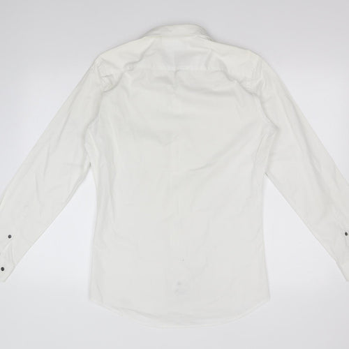 NEXT Mens White  Cotton  Button-Up Size 14.5 Collared