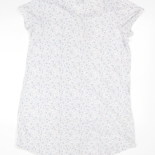 Matalan Womens White Floral Polyester Top Nightshirt Size L