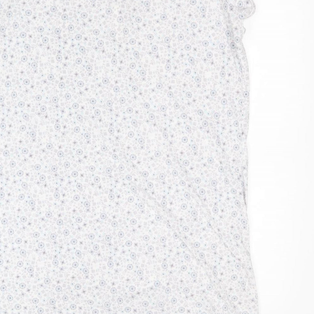 Matalan Womens White Floral Polyester Top Nightshirt Size L