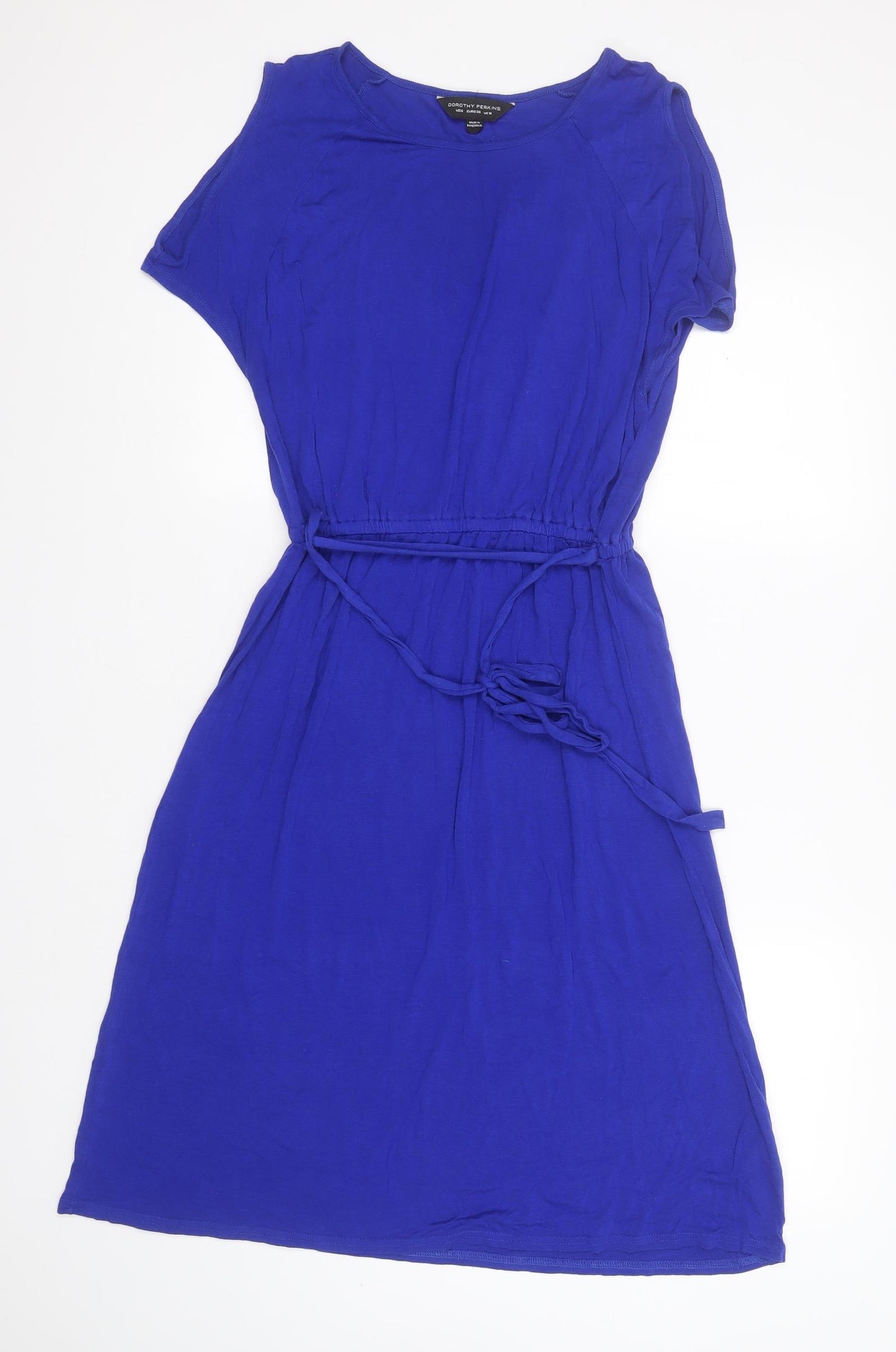 Dorothy Perkins Womens Blue  Viscose A-Line  Size 10  Round Neck