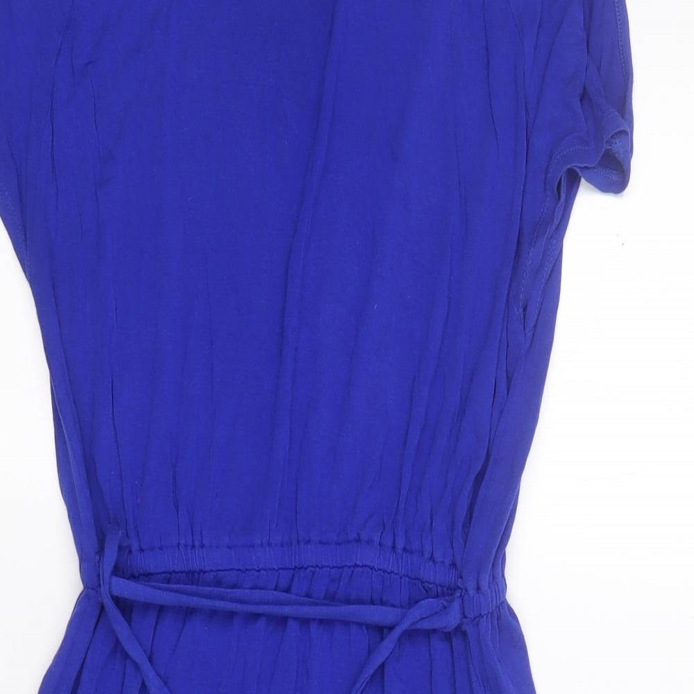 Dorothy Perkins Womens Blue  Viscose A-Line  Size 10  Round Neck