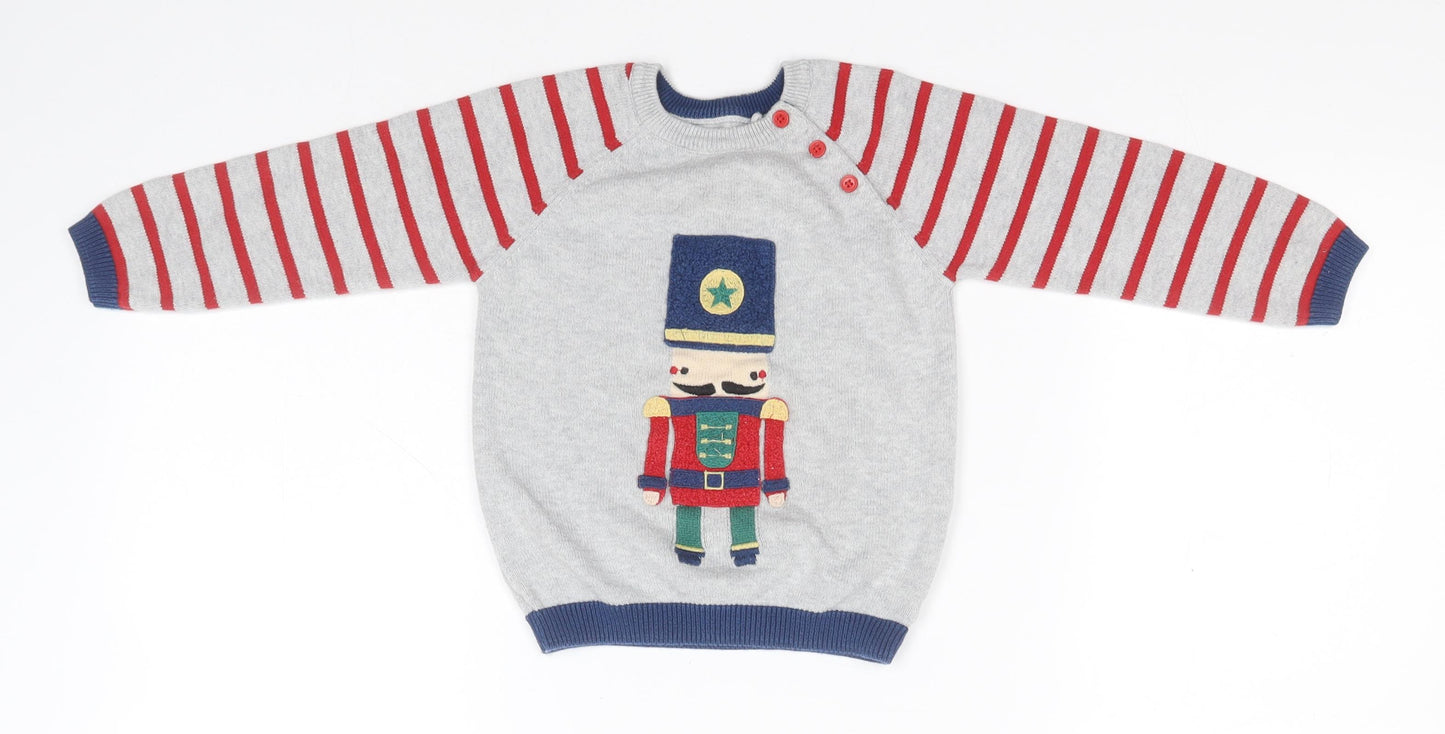 TU Baby Grey Striped Cotton Pullover Jumper Size 18-24 Months   - Toy Solider