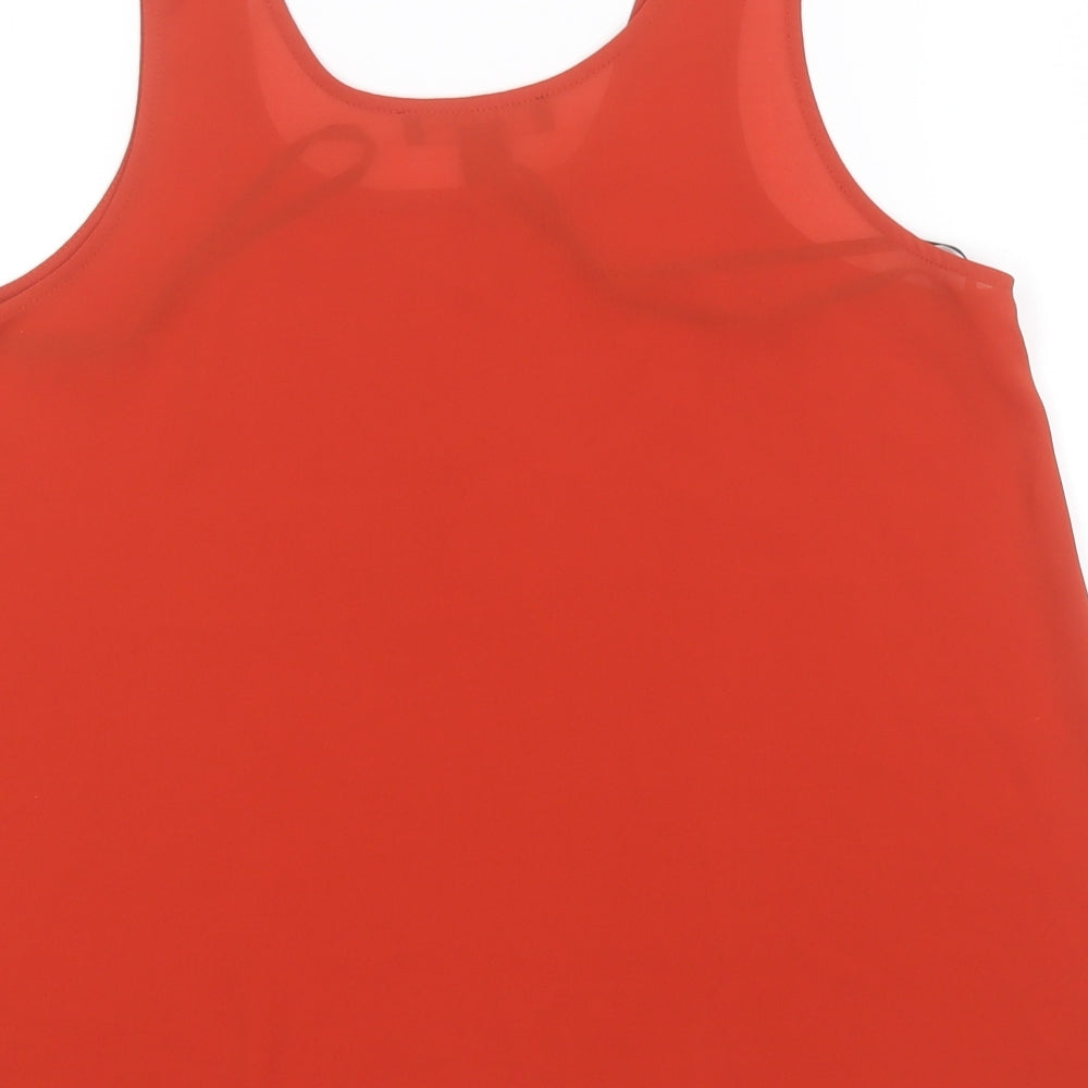 Atmosphere Womens Brown  Polyester Basic Tank Size 8 Round Neck