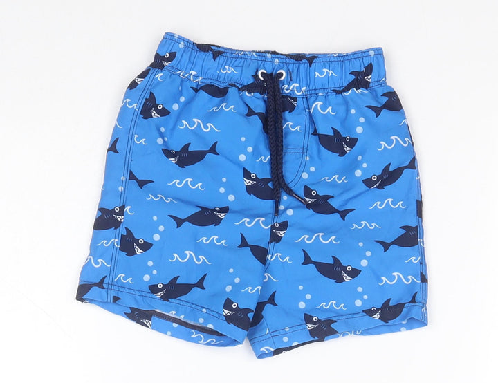 Matalan Boys Blue Animal Print Polyester Cropped Leggings Size 12-18 Months - Sharks