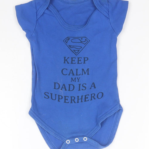 Superman Baby Blue  Cotton Babygrow One-Piece Size 6-9 Months   - Keep Calm My Dad is a Superhero