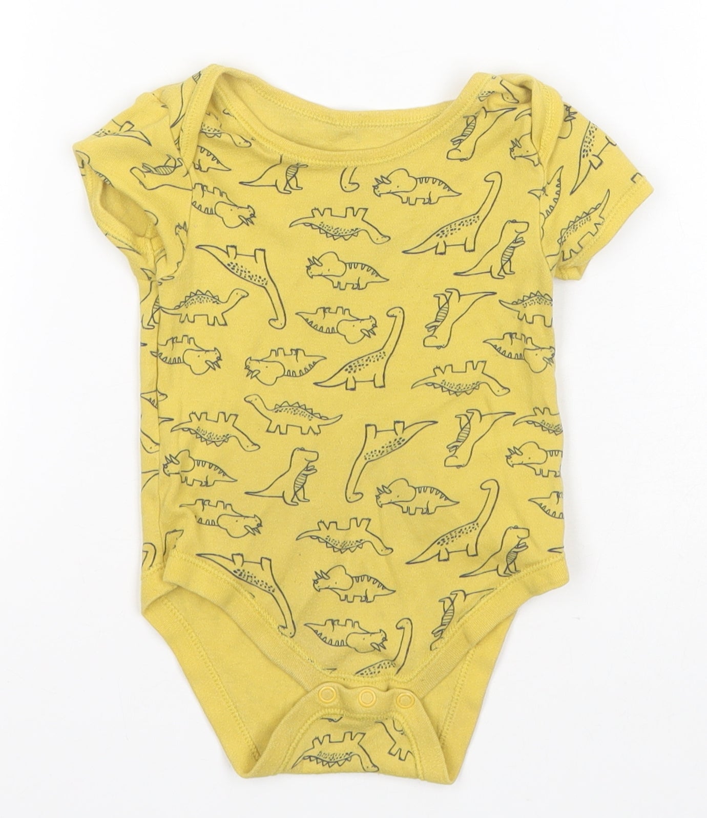 Primark Baby Orange Animal Print Cotton Babygrow One-Piece Size 9-12 Months   - Dinosaurs