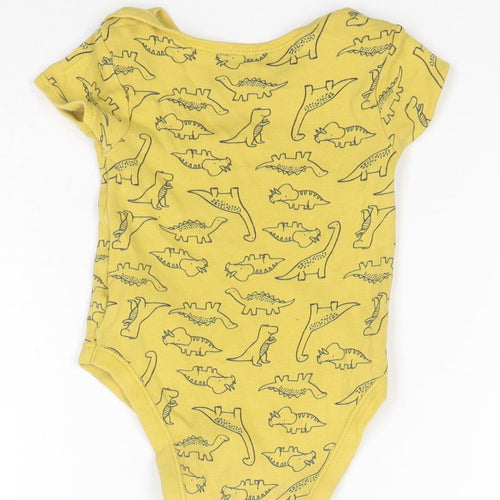 Primark Baby Orange Animal Print Cotton Babygrow One-Piece Size 9-12 Months   - Dinosaurs