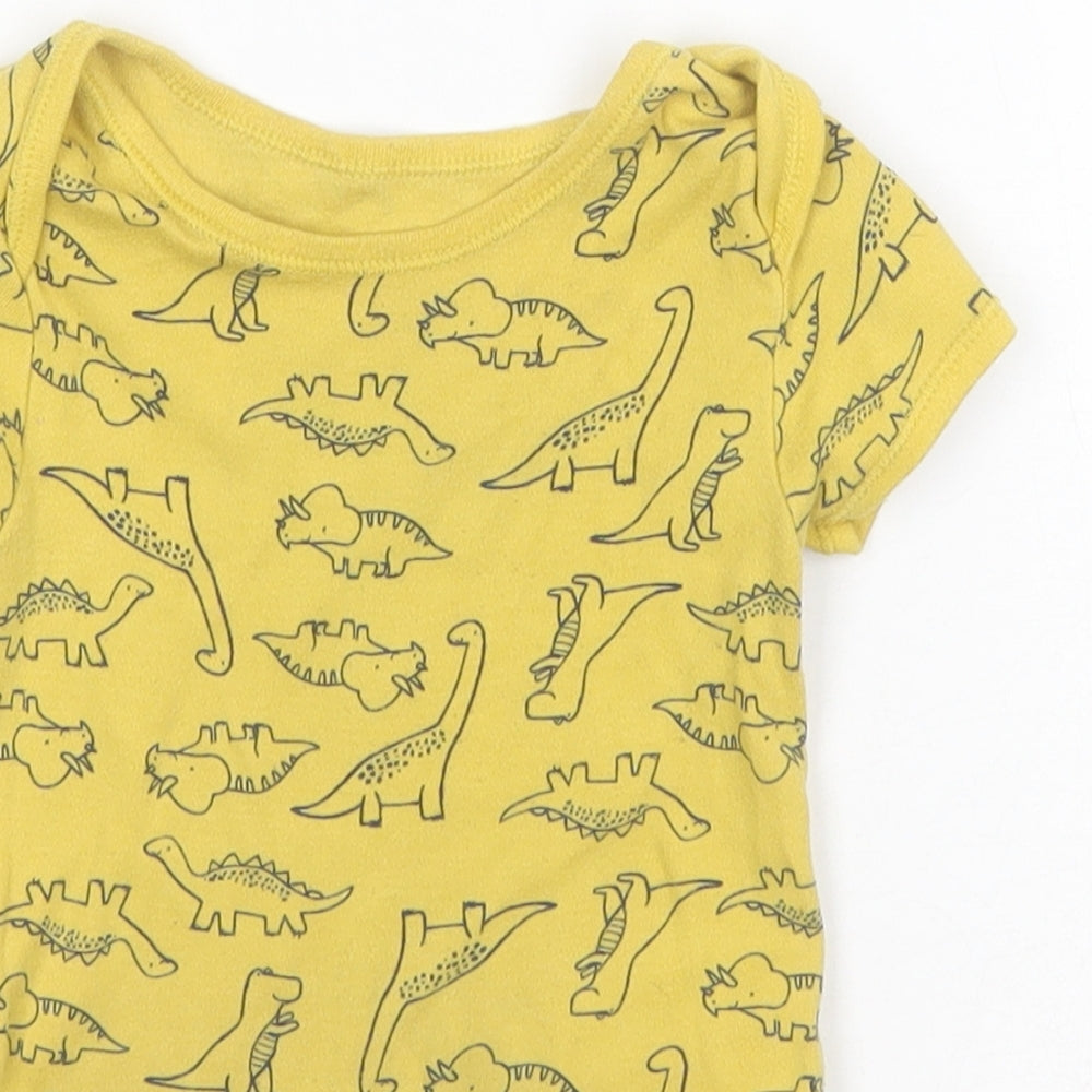 Primark Baby Orange Animal Print Cotton Babygrow One-Piece Size 9-12 Months   - Dinosaurs