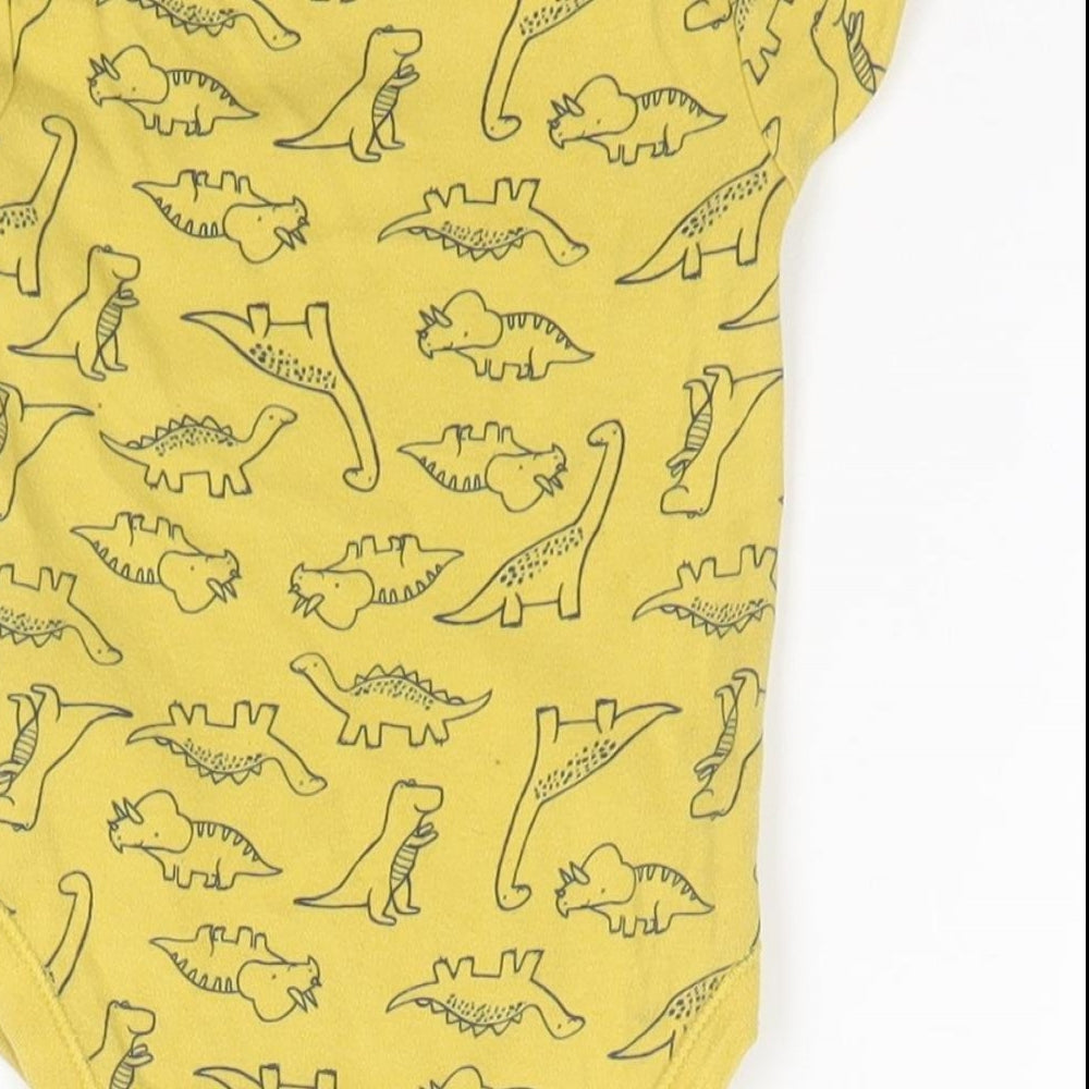 Primark Baby Orange Animal Print Cotton Babygrow One-Piece Size 9-12 Months   - Dinosaurs