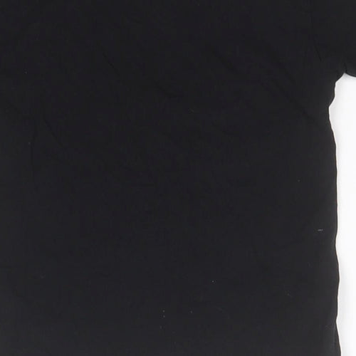 Primark Girls Black  Cotton Basic T-Shirt Size 2-3 Years Roll Neck
