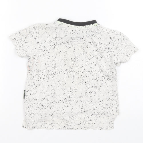 Primark Boys White Spotted Cotton Basic T-Shirt Size 18-24 Months Round Neck  - Legend
