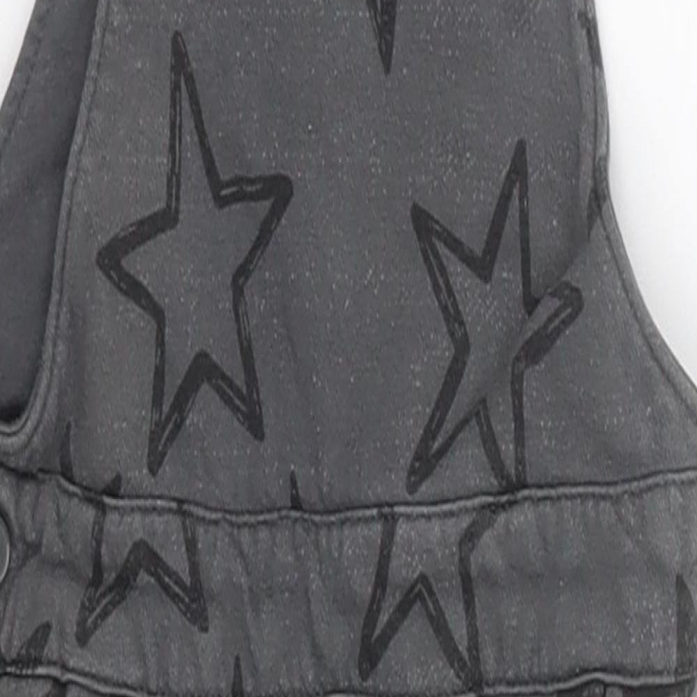 F&F Boys Grey Geometric Cotton Dungaree One-Piece Size 18-24 Months
