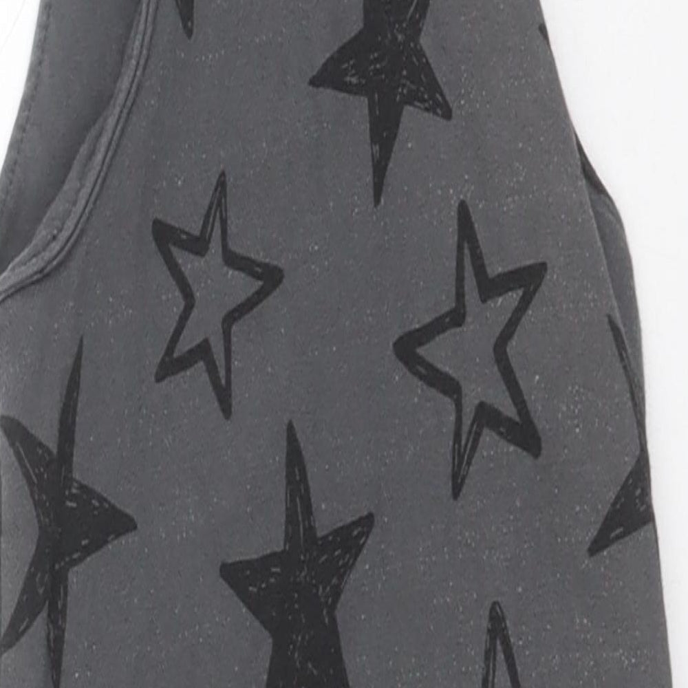 F&F Boys Grey Geometric Cotton Dungaree One-Piece Size 18-24 Months