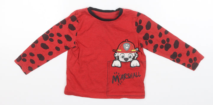 Paw Petrol Boys Red Camel Pullover Jumper Size 12-18 Months - Marshall