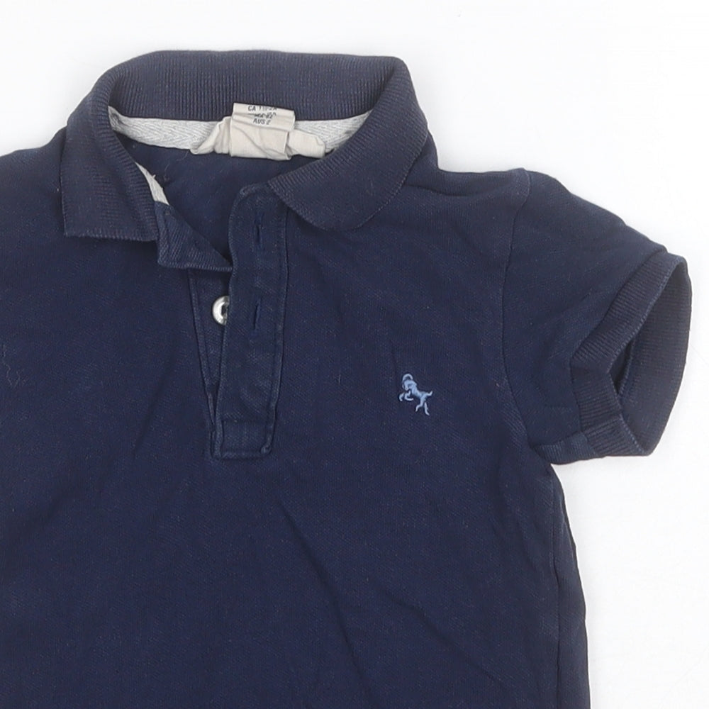 H&M Baby Blue  Cotton Basic Polo Size 18-24 Months Collared