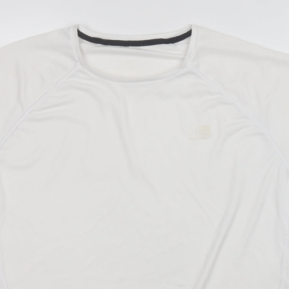 Karrimor Mens White  Polyester Basic T-Shirt Size M Round Neck