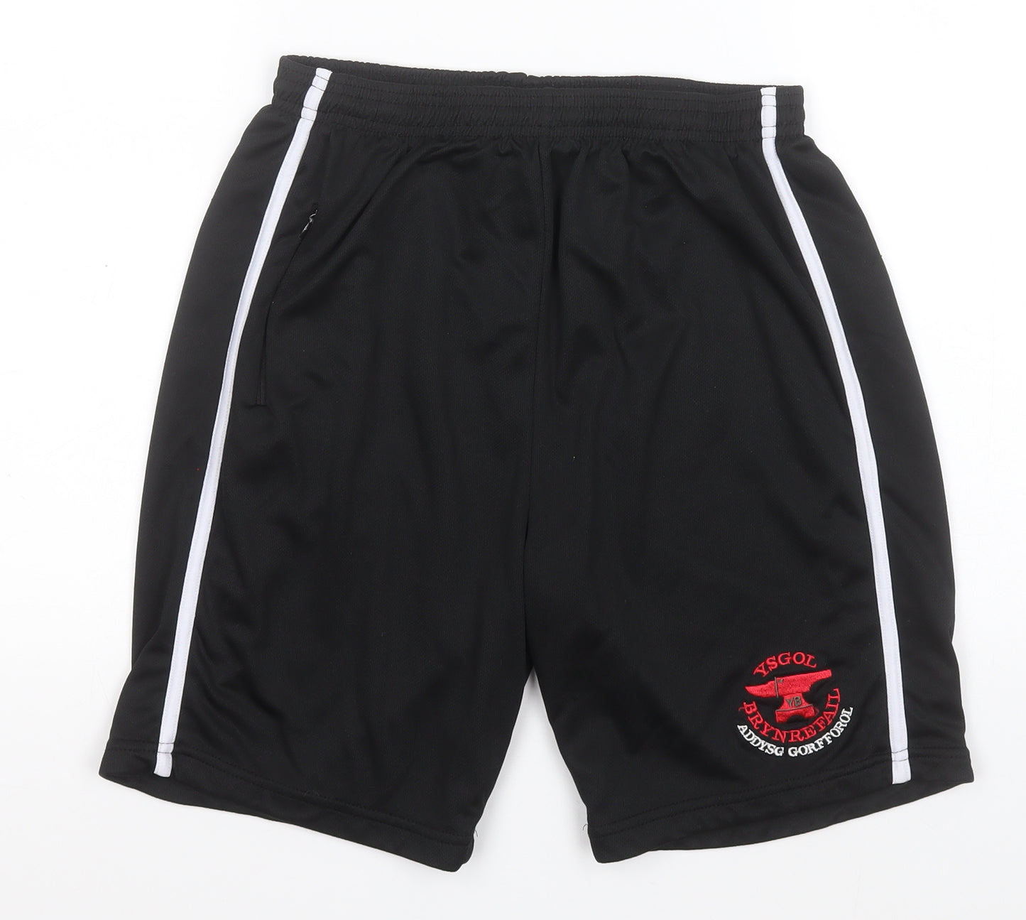 Jazz Boys Black  Polyester Sweat Shorts Size XL  Regular  - Ysgol Brynrefail