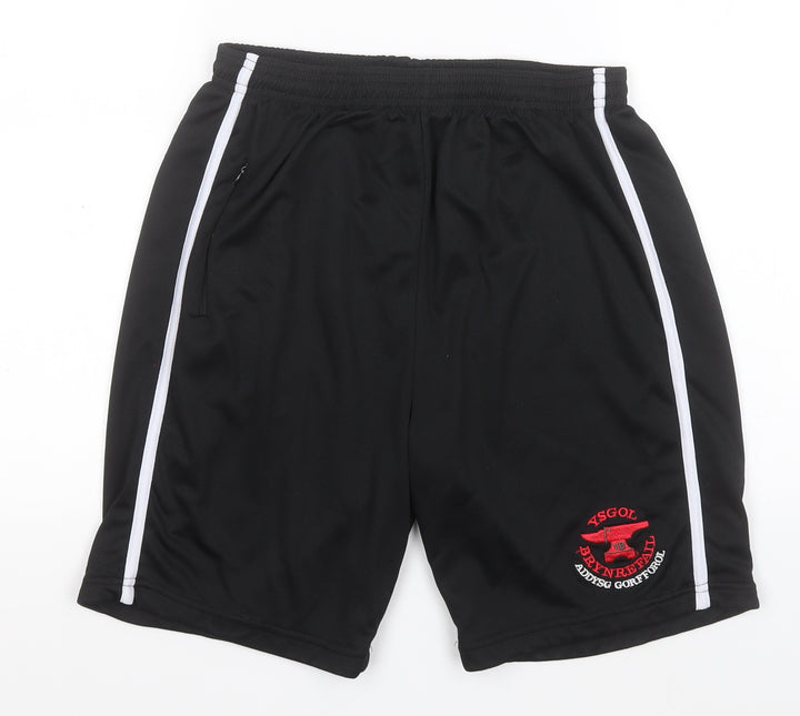 Jazz Boys Black  Polyester Sweat Shorts Size XL  Regular  - Ysgol Brynrefail
