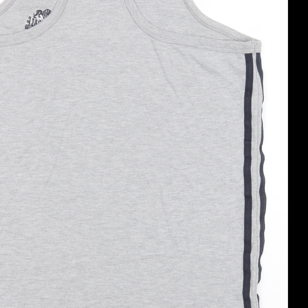 Lonsdale Mens Grey  Polyester Basic Tank Size L Round Neck