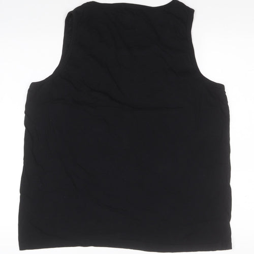 Atlas Mens Black  Cotton Basic Tank Size XL Round Neck
