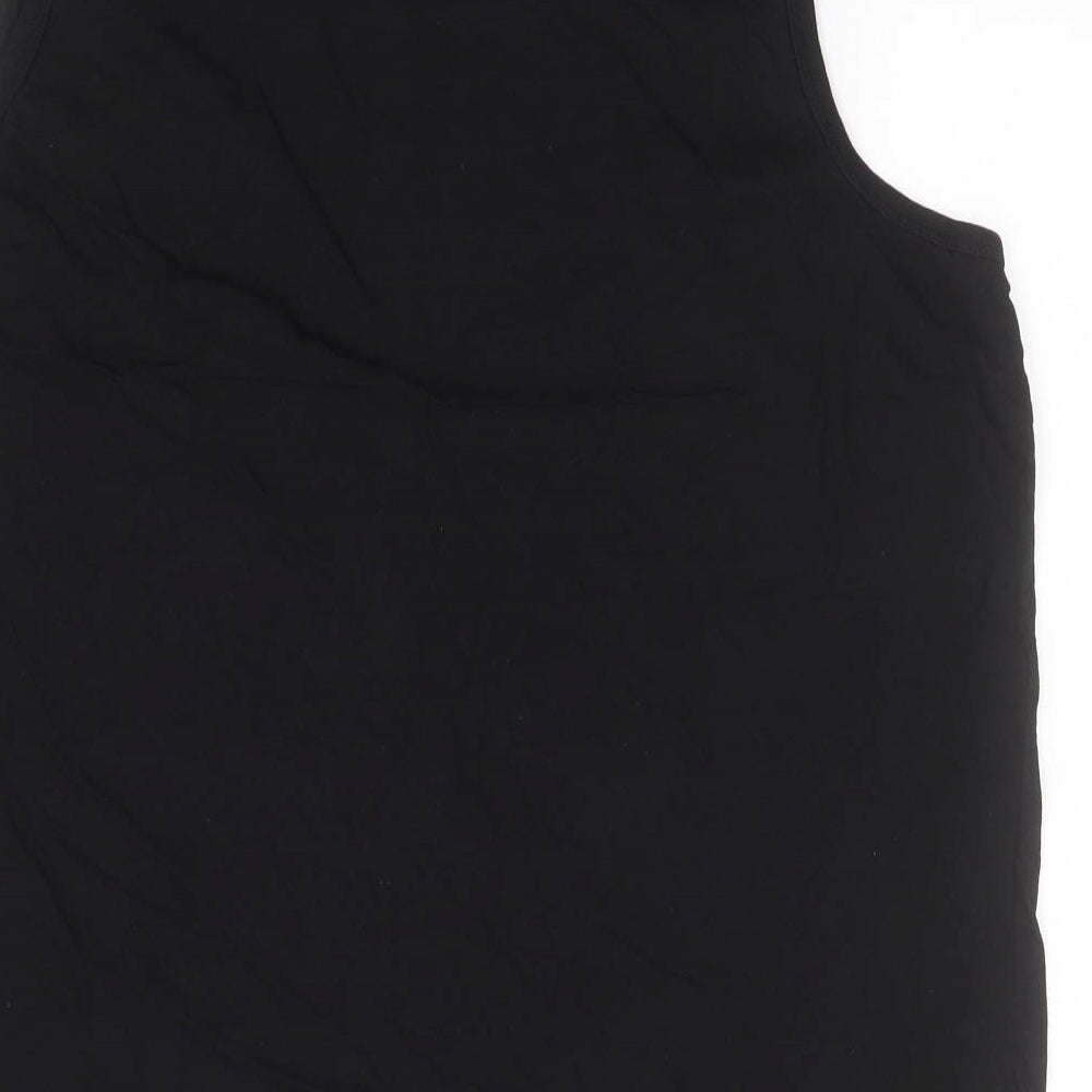 Atlas Mens Black  Cotton Basic Tank Size XL Round Neck