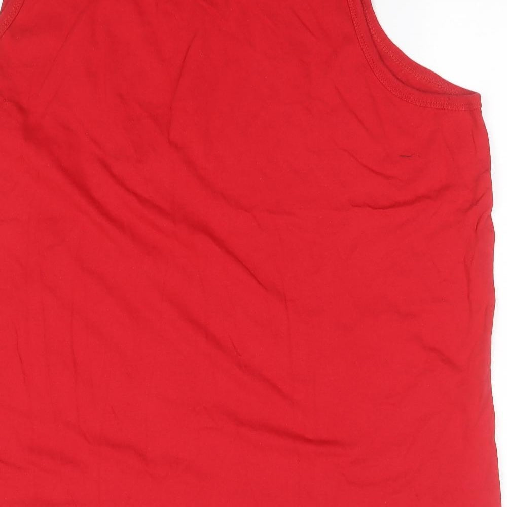 Atlas Mens Red  Cotton Basic Tank Size XL Round Neck