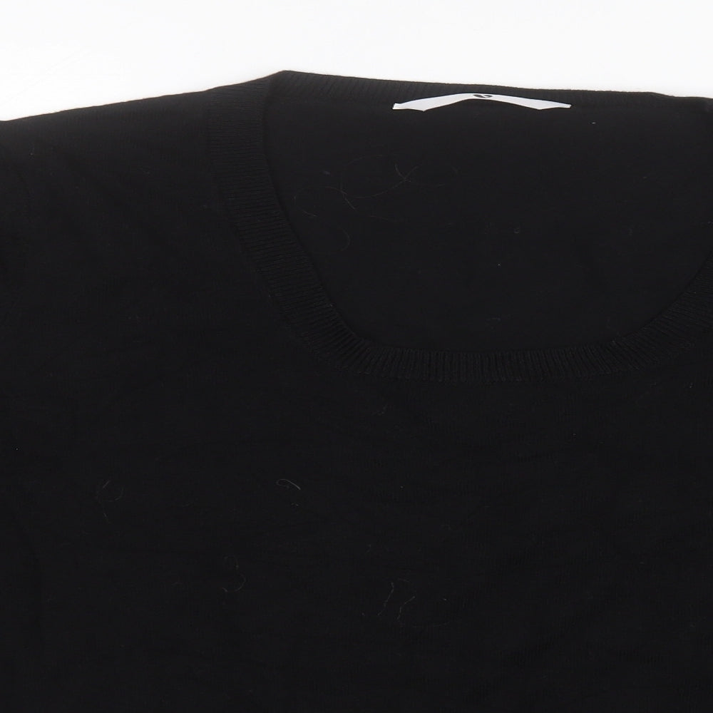 Very Womens Black Square Neck Geometric Viscose Pullover Jumper Size 18   - Stars