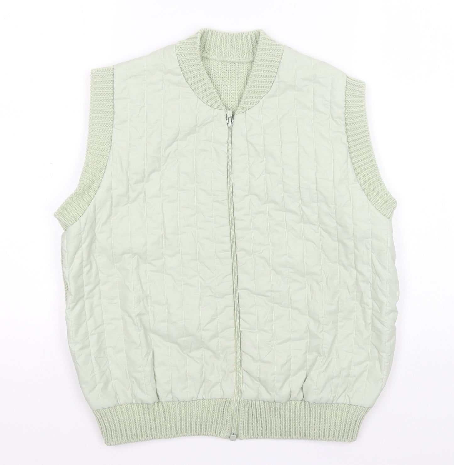 Marks and Spencer Womens Green Crew Neck  Acrylic Full Zip Jumper Size 14