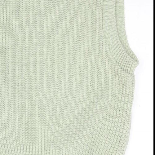 Marks and Spencer Womens Green Crew Neck  Acrylic Full Zip Jumper Size 14