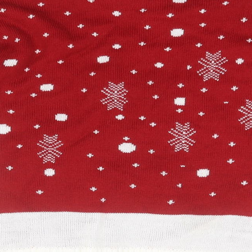Stylo Boys Red Round Neck Fair Isle Acrylic Pullover Jumper Size 5-6 Years   - Christmas, Reindeer