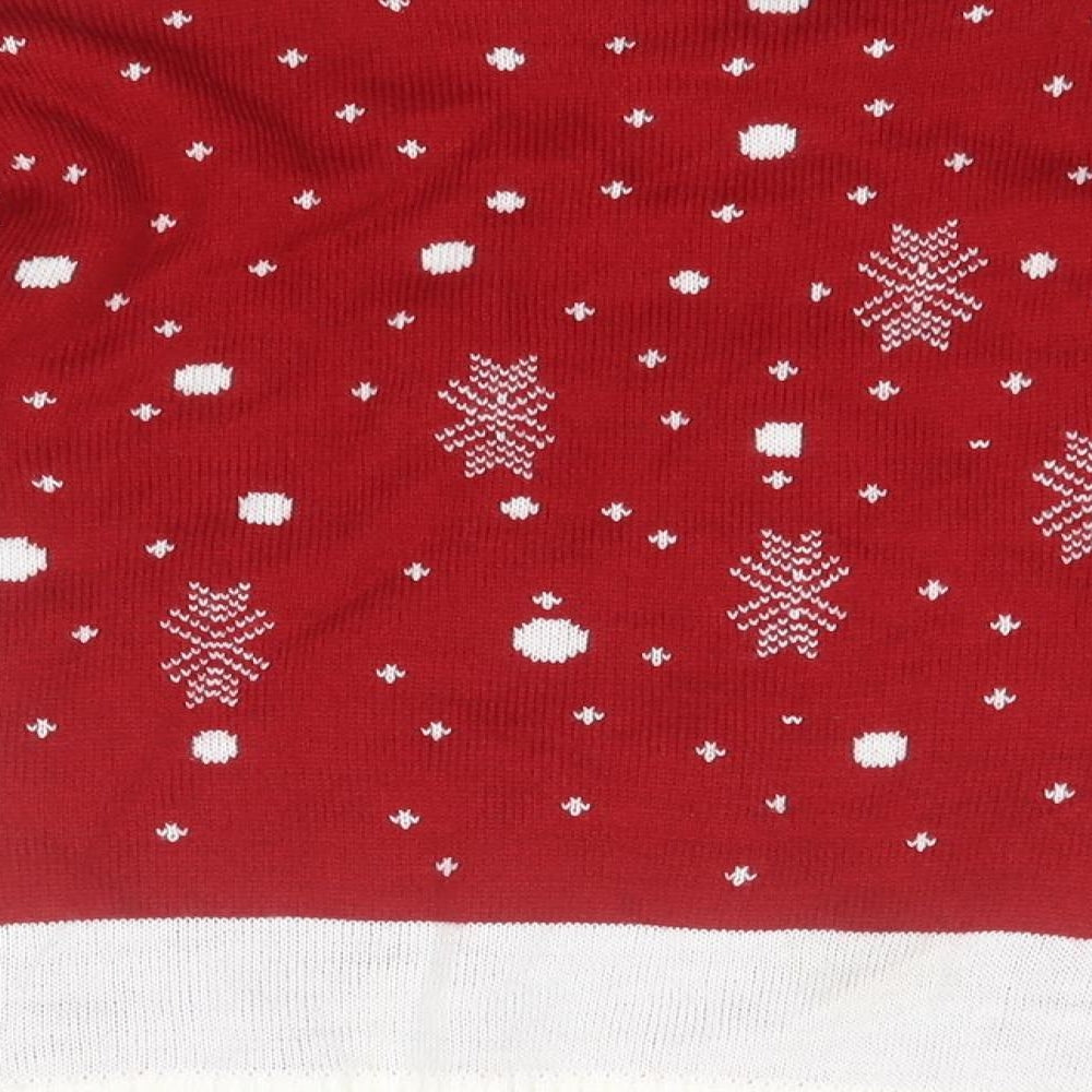 Stylo Boys Red Round Neck Fair Isle Acrylic Pullover Jumper Size 5-6 Years   - Christmas, Reindeer