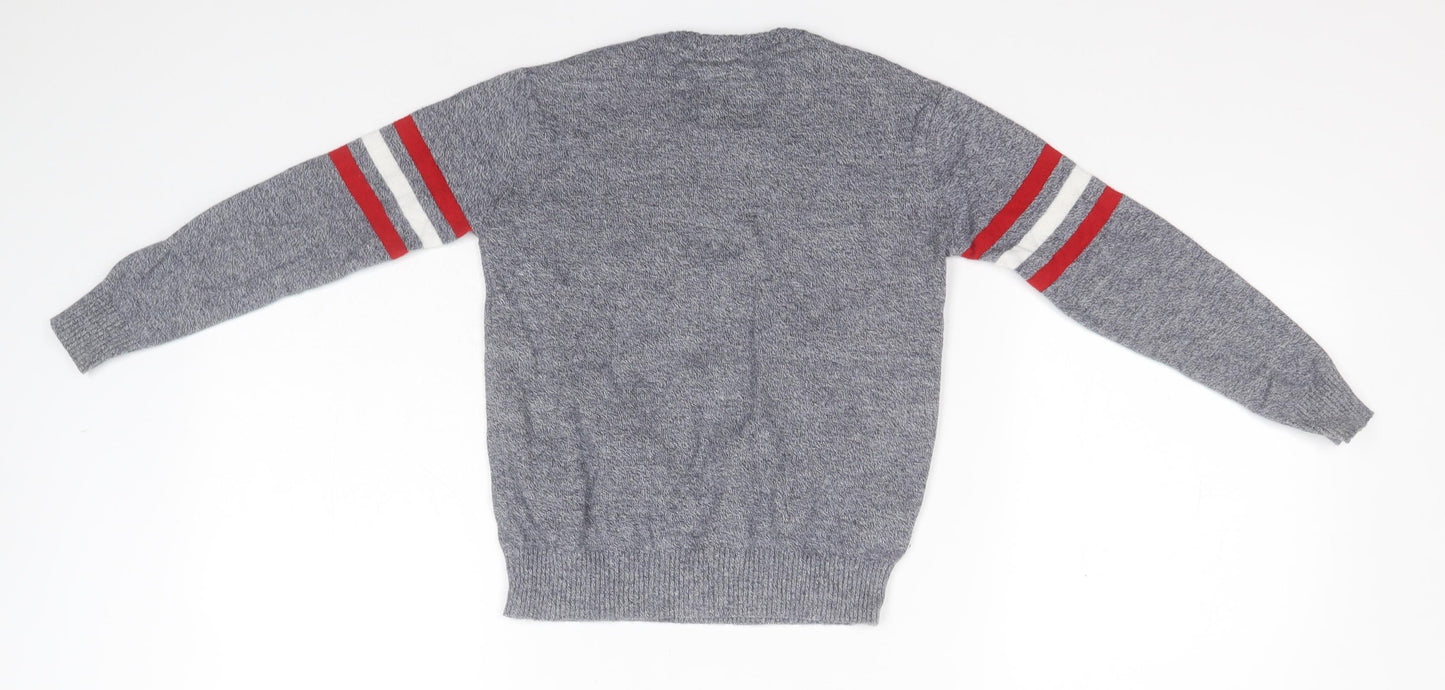Marvel Boys Grey Round Neck  Cotton Pullover Jumper Size 4-5 Years   - Captain America