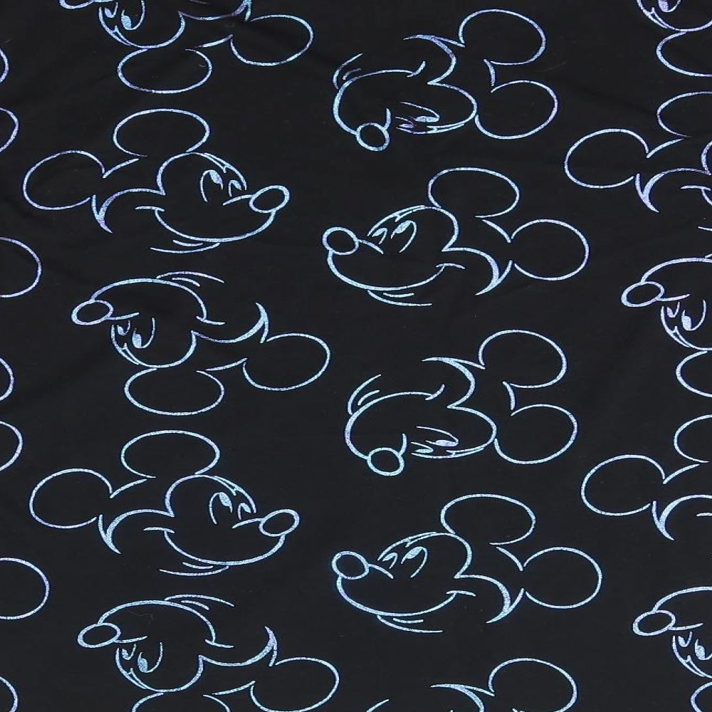 Primark Womens Black Solid Polyester Top Pyjama Top Size M   - Mickey Mouse