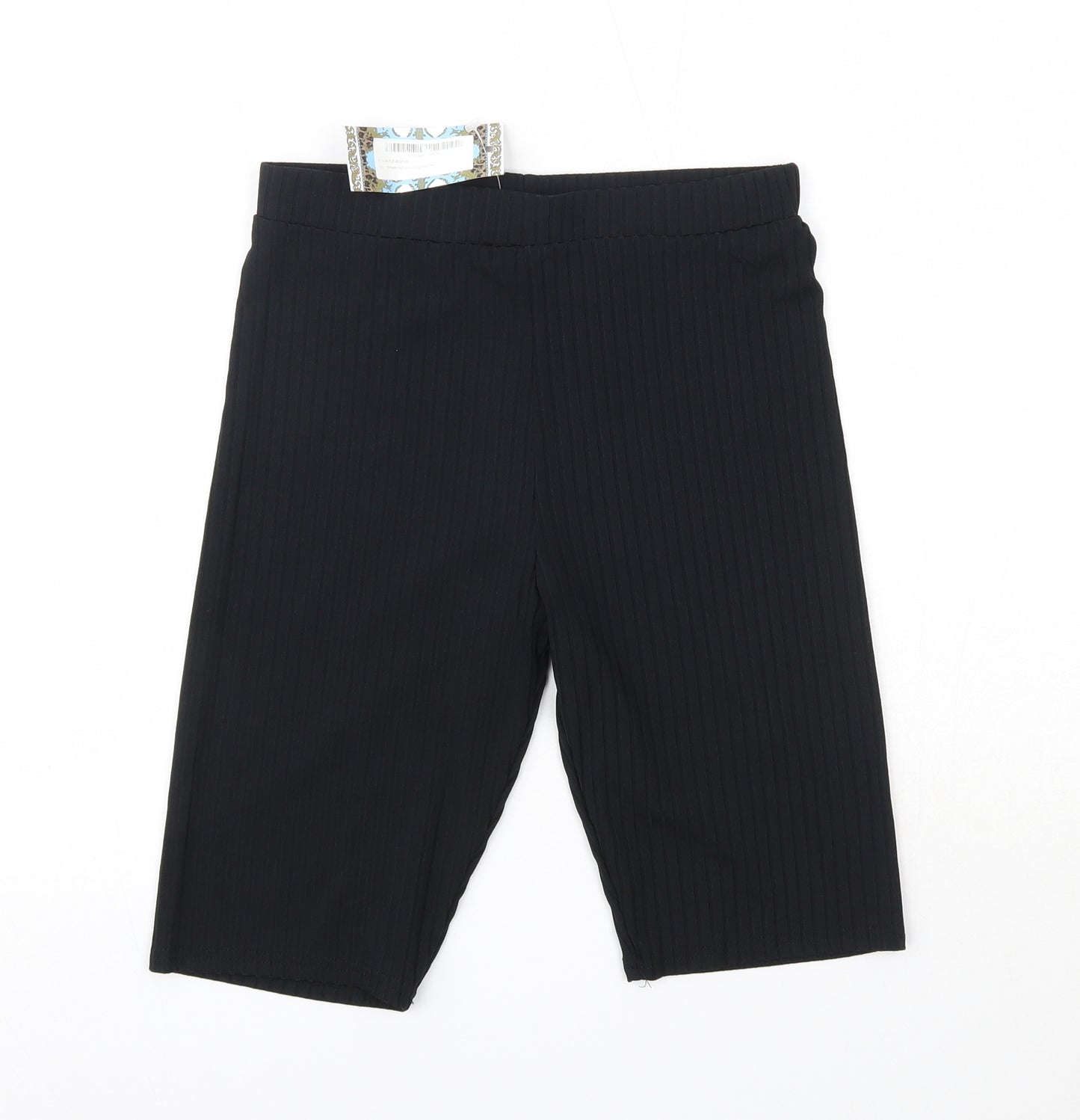 Boohoo Womens Black  Polyester Sweat Shorts Size 12  Regular