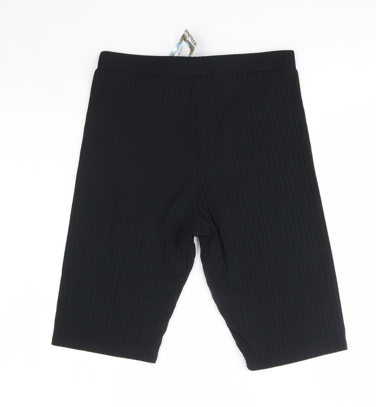 Boohoo Womens Black  Polyester Sweat Shorts Size 12  Regular