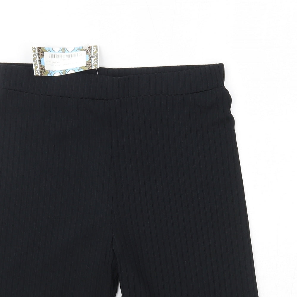 Boohoo Womens Black  Polyester Sweat Shorts Size 12  Regular